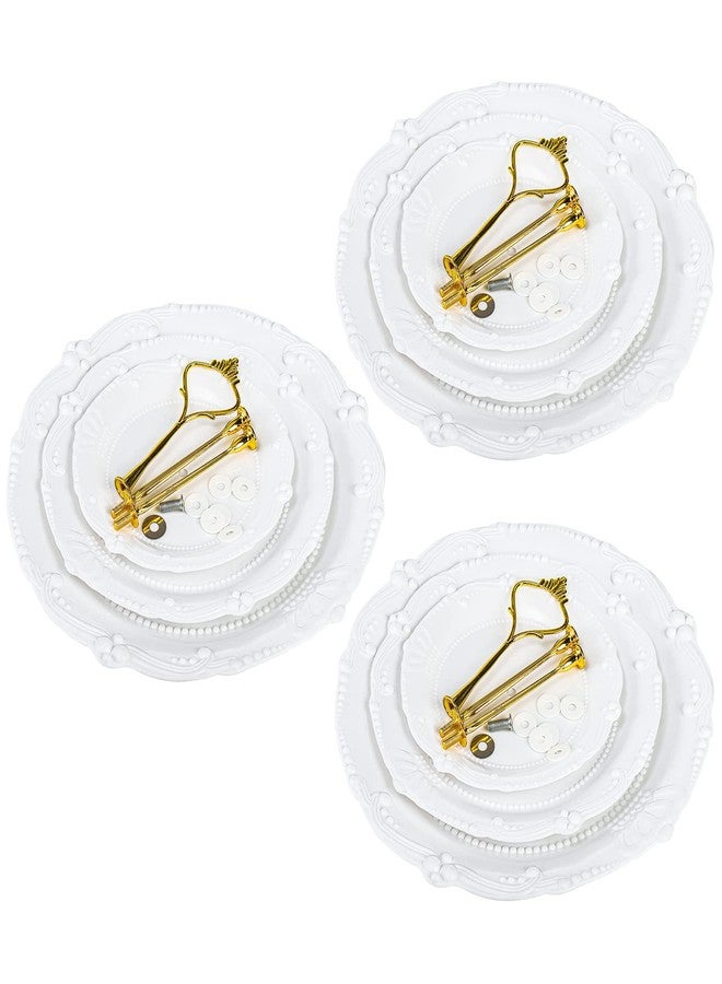 Fasmov 3 Pack Plastic Cupcake Stand, 3 Tier Cupcake Stand Dessert Plates Cake Fruit Candy Display Tower Reusable Pastry Platter for Wedding Birthday Baby Shower Tea Party Decorations - White - Image 3