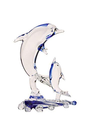 Somil Handmade Crystal Water Dolphin Playing with Her Baby Showpiece (Multicolour) Pack of 1 - Image 4