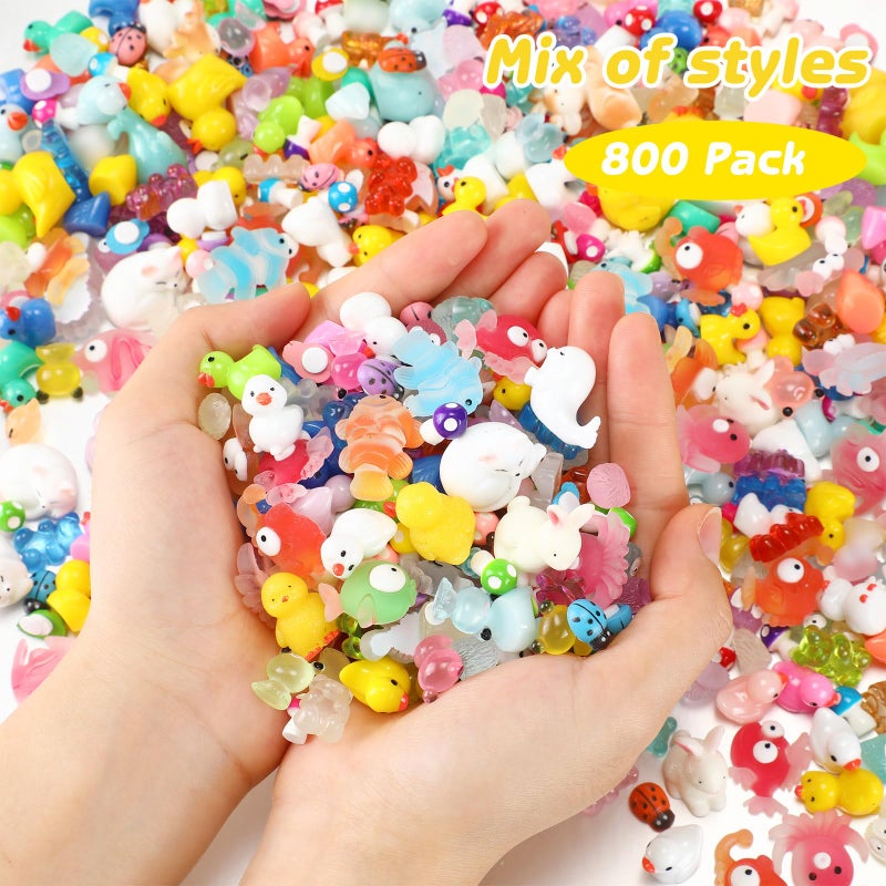 Barydat 800 Pcs Mini Resin Animals Figures Bulk Miniature Garden Accessories for Pranks Hide Party Gift Duck Tiny Resin for Crafts Micro Landscape Plant Pots(Classic) - Image 3