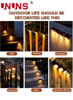 UNUNS Solar Step Lamp,8 Pack Waterproof LED Solar Deck Light,Decor Solar Lights For Railing,Stairs,Fence,Post,Yard And Driveway,Brown  - Image 5