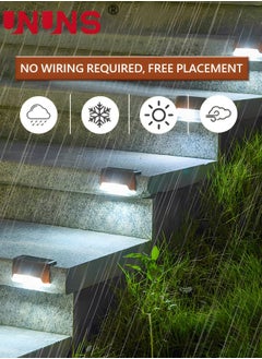 UNUNS Solar Step Lamp,8 Pack Waterproof LED Solar Deck Light,Decor Solar Lights For Railing,Stairs,Fence,Post,Yard And Driveway,Brown  - Image 2