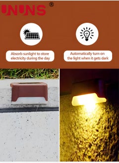 UNUNS Solar Step Lamp,8 Pack Waterproof LED Solar Deck Light,Decor Solar Lights For Railing,Stairs,Fence,Post,Yard And Driveway,Brown  - Image 4