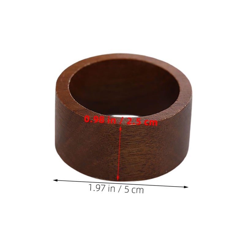 Wooden Napkin Rings Set Of 2 Rustic Round Napkin Holders For Dining Table Decoration - Image 3