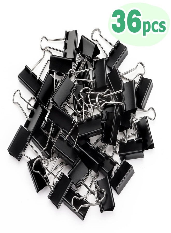 ZZTX Binder Clips Paper Clamps Clips for Office, Black, 1.3 Inches, 36 Pack - Image 2