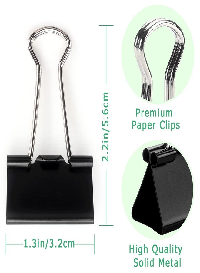 ZZTX Binder Clips Paper Clamps Clips for Office, Black, 1.3 Inches, 36 Pack - Image 3