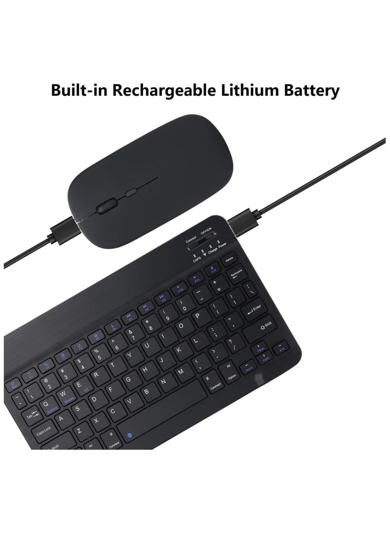 Rechargeable Bluetooth Keyboard and Mouse Combo Ultra-Slim Portable Compact Wireless Mouse Keyboard Set for Android Windows Tablet Cell Phone iPhone iPad Pro Air Mini, - Image 2