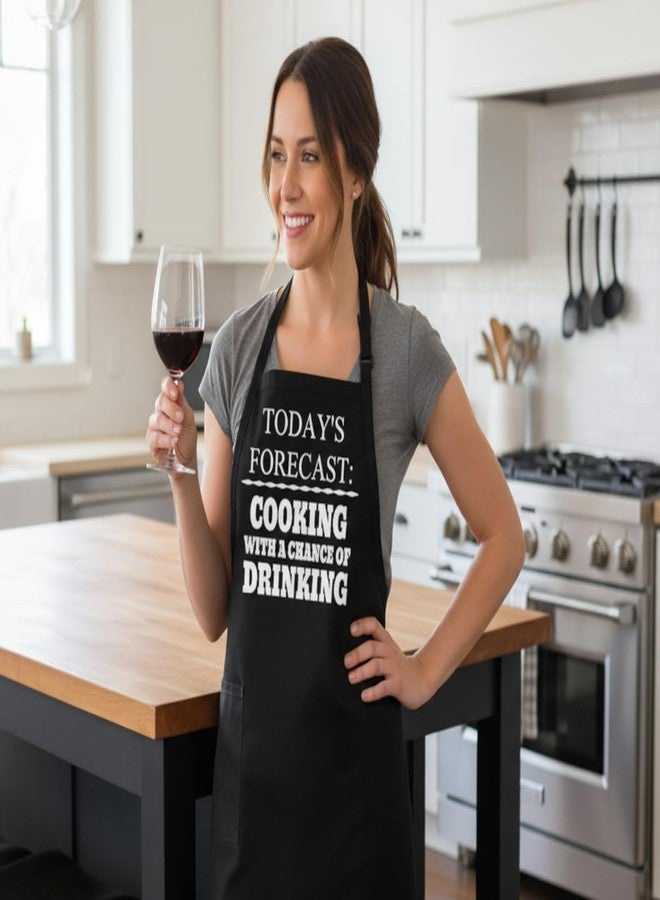 CoolAprons Men's BBQ Aprons Cooking With A Chance of Drinking, Fully Adjustable With Pockets - Image 4
