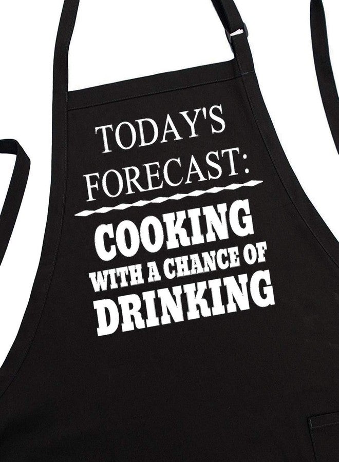 CoolAprons Men's BBQ Aprons Cooking With A Chance of Drinking, Fully Adjustable With Pockets - Image 2