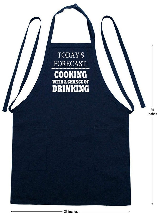 CoolAprons Men's BBQ Aprons Cooking With A Chance of Drinking, Fully Adjustable With Pockets - Image 5