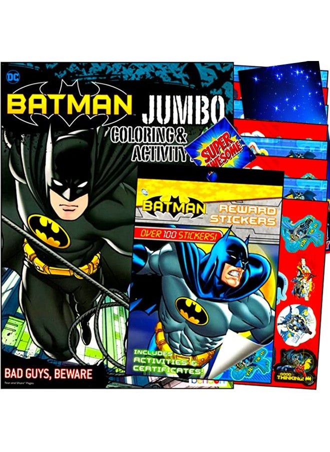 Batman Coloring Stickers Books Set With Reward Stickers Coloring Pages Games And Activities Bundle Includes Separately Licensed Gww Stickers  - Image 1