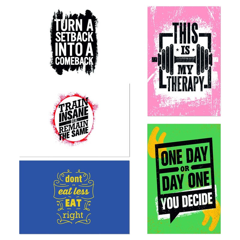 PRINTELLIGENT Quote and motivational poster set of 10 size (45 cm x 30 cm) d53 - Image 2
