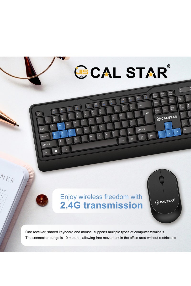 CAL STAR HK-280 Portable Wireless Keyboard and Mouse Combo with 2 Extra Batteries and Mouse Pad– 2.4GHz Wireless Connection, Ergonomic Design for Comfort, Quiet Keys, Numeric Keypad, Windows Compatible, Ideal for Office and Home Use - Image 3