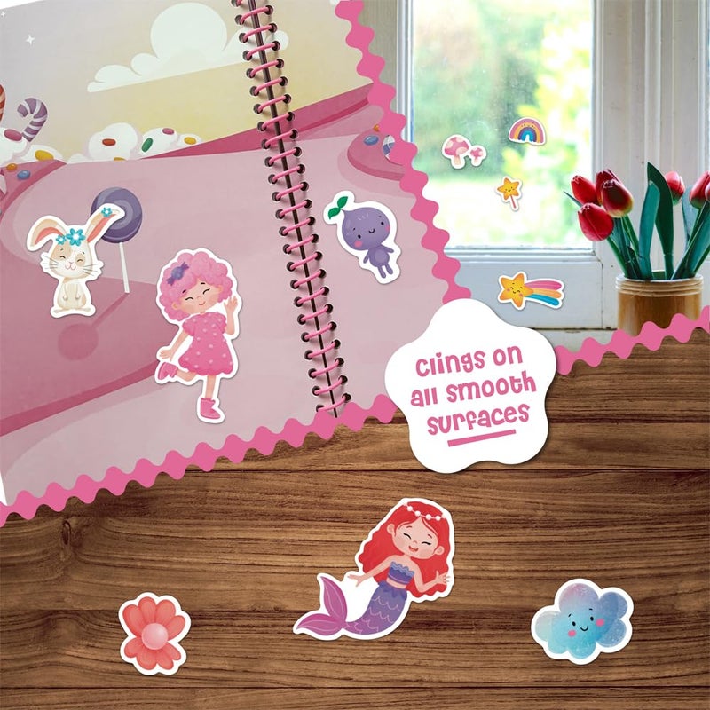 DINO MINI Stick4Ever Jelly Sticker Book - for Kids - Waterproof, Easy to Clean Reusable Sticker Book for Toddlers- Reusable Road Trip Activities for Kids - Stocking Stuffers for Toddlers (Wonderland) - Image 2