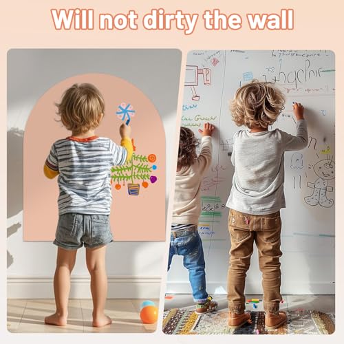 Kuesuny Magnetic Wall Decal 32 x 24In Arch Magnetic Chalkboard for Wall, Magnet Wall Drawing Learning for Playroom, School, Home (Light Pink - Image 4