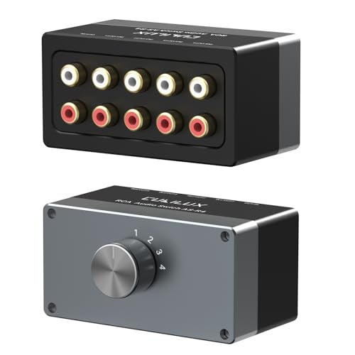 Cubilux AS-R4 4-Channel RCA Audio Selector, Bidirectional 4-Way Stereo RCA Aux Switcher, 1-Input to 4-Output / 4-Input to 1-Output - Image 1