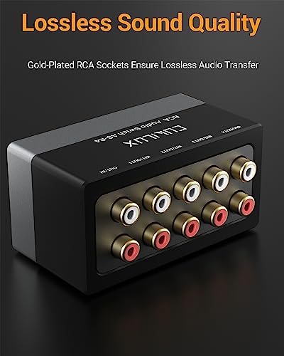 Cubilux AS-R4 4-Channel RCA Audio Selector, Bidirectional 4-Way Stereo RCA Aux Switcher, 1-Input to 4-Output / 4-Input to 1-Output - Image 4