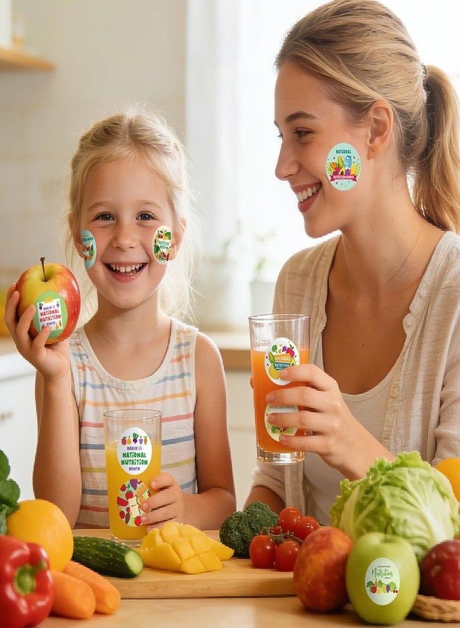 A1diee National Nutrition Month Stickers - 1000Pcs Colorful Healthy Vegetables and Fruits Food National Nutrition Month Decals for Teachers Student School Laptop Guitar Luggage Party Gifts, 16 Dsigns - Image 5