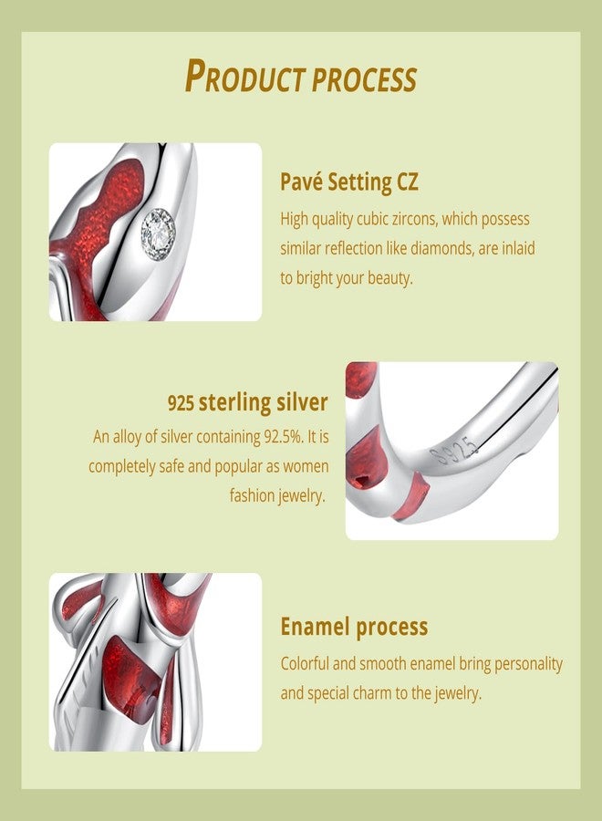 Qings Koi Fish Red Carp Ring 925 Sterling Silver Lucky Animal Open Adjustable Summer Trendy Mermaid Tail Wrap Ring Birthday Christmas Jewelry Gifts for Women - Image 5