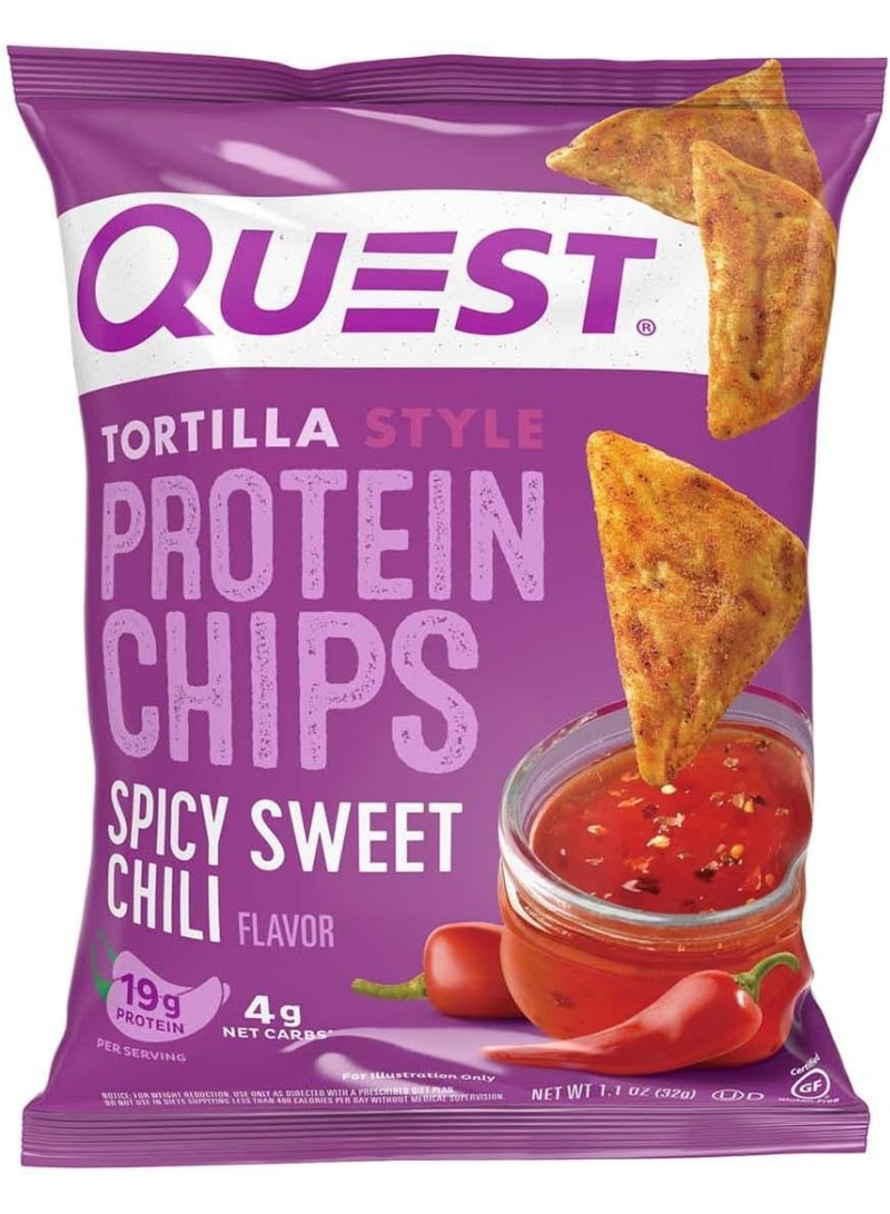 رقائق بروتين كويست تورتيلا ستايل - حار حلو وفلفل حار - عبوة من 8 قطع - Image 2
