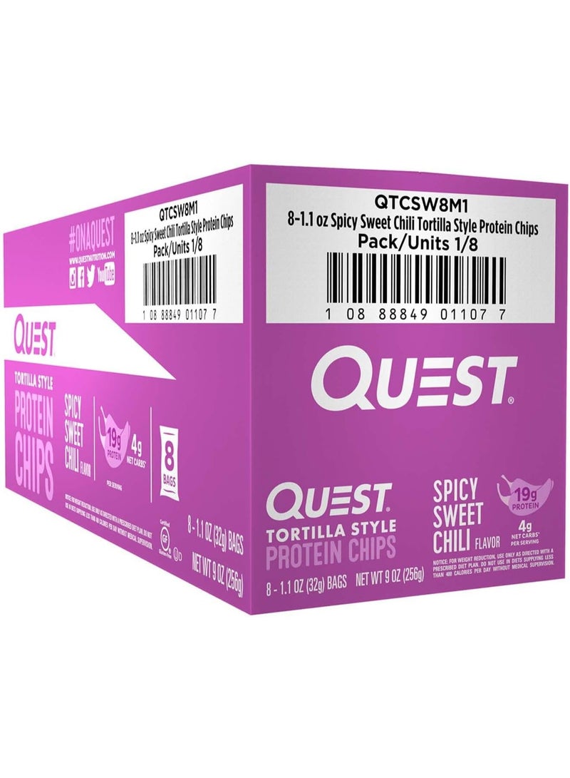 رقائق بروتين كويست تورتيلا ستايل - حار حلو وفلفل حار - عبوة من 8 قطع - Image 3