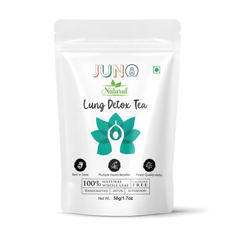 JUNO Natural شاي جونو الطبيعي لتنظيف الرئة - مزيج عشبي لدعم صحة الجهاز التنفسي وتنظيف الرئتين - 50 جرام - Image 1