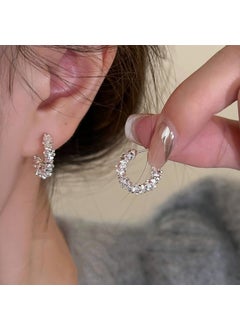 Autumn Chic Butterfly Flower Stud Earrings S925 Pearl 25# broken silver small c ring