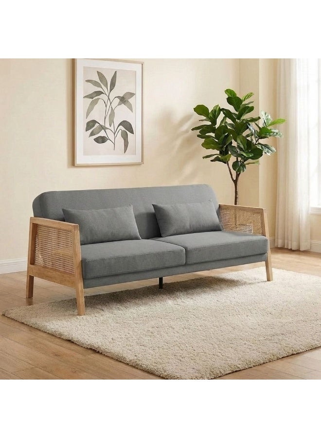 Lunor 3 Seater Fabric Sofabed | Convertible Sleeping Sofa Bed | Comfortable Living Room Furniture L196xW82xH81cm - Grey