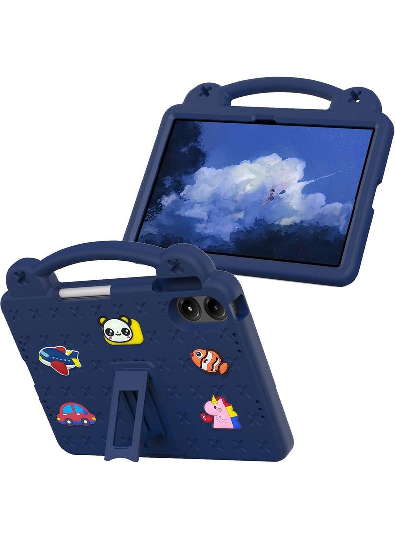 VKL Kids Case for Redmi Pad Pro (12.1 inch), Heavy Duty EVA Foam Shockproof Cover Kids Proof Case with Stand (Dark Navy) - Image 3