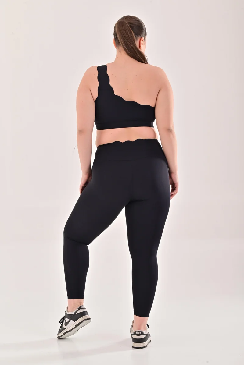 Esso5  Scalloped One Shoulder Sports Bra for Women | Best Price UAE