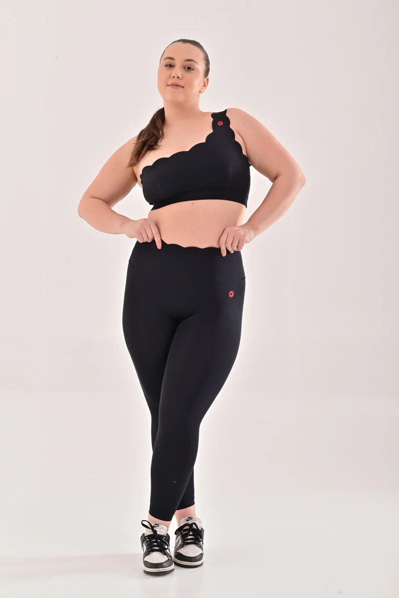 Esso5  Scalloped One Shoulder Sports Bra for Women | Best Price UAE