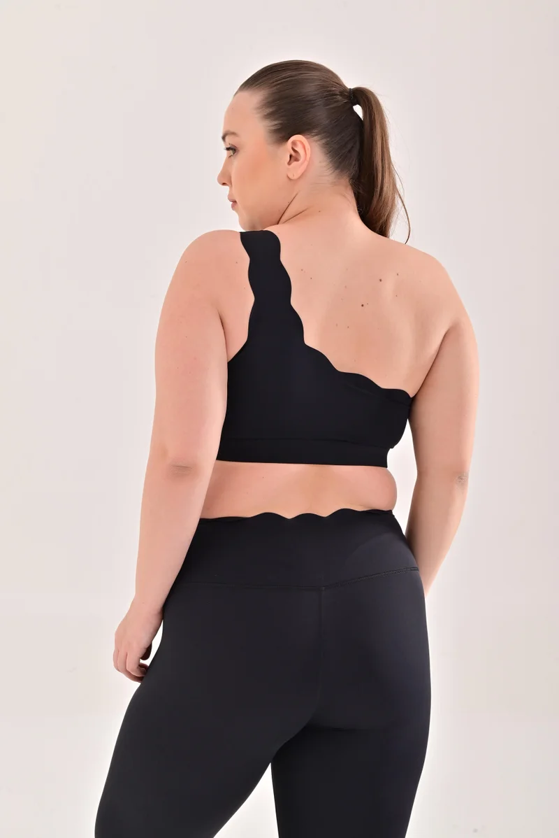 Esso5  Scalloped One Shoulder Sports Bra for Women | Best Price UAE