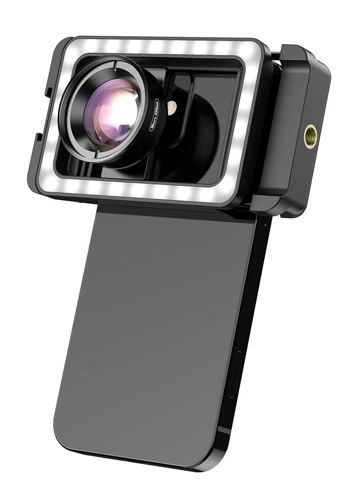 New Upgraded 4k HD 100mm macro lens With LED Fill Light Universal Clamp Micro Lenses for Samsung all smartphones - Image 1