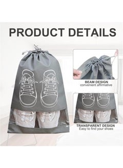 Generic 5Pcs Large Travel Storage Shoe Bag Waterproof Non-Woven with Rope for Men and Women  - Image 3