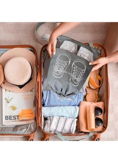 Generic 5Pcs Large Travel Storage Shoe Bag Waterproof Non-Woven with Rope for Men and Women  - Image 4