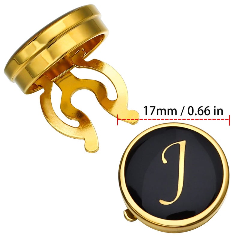 HAWSON Gold Button Covers for Men, Enamel Button Cover Cufflinks For Men, Personalized A-Z Letter Cuff Links button cover for Tuxedo, Shirt, Business or Formal Attend Accessories - Image 4
