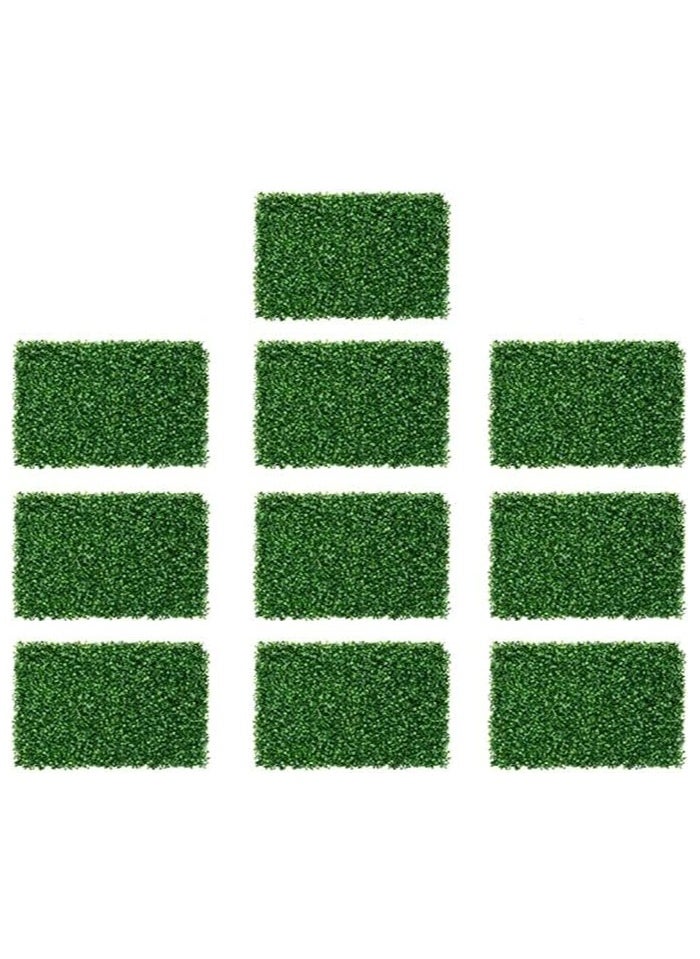 HOME TASTE TOMSUN 10 Pcs Artificial Faux Hedges Panels Topiary Fern Grass and Plastic Turf Wall Plants Wall Grass Decoration for Indoor and Outdoor Home Decor  - Image 1