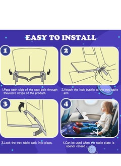 XICEN Kids Toddler Airplane Travel Bed, Breathable Airplane Seat Extender Footrest, Colorful Starry Sky Flight Sleeping Bed Hammock, Baby Travel Essentials with Storage Bag  - Image 3
