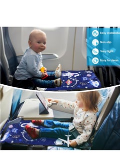 XICEN Kids Toddler Airplane Travel Bed, Breathable Airplane Seat Extender Footrest, Colorful Starry Sky Flight Sleeping Bed Hammock, Baby Travel Essentials with Storage Bag  - Image 4