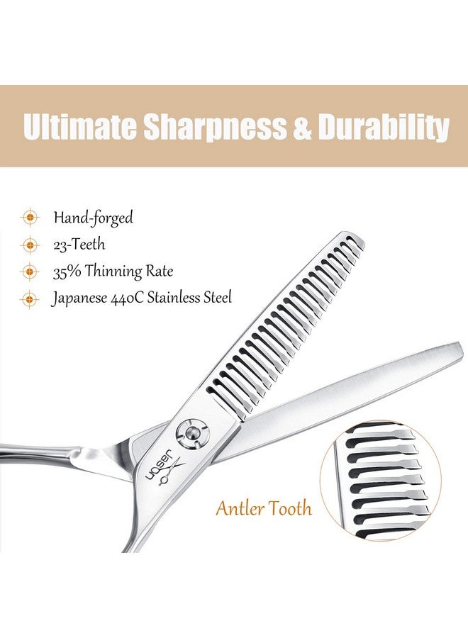 جيسون مقص شعر جيسون 6 بوصات، مقص شعر احترافي مكون من 23 سنًا لتصفيف الشعر وتخفيفه، للحلاقين ومصففي الشعر ومصممي الأزياء، للنساء والرجال، مصنوع من الفولاذ المقاوم للصدأ الياباني 440C - Image 3