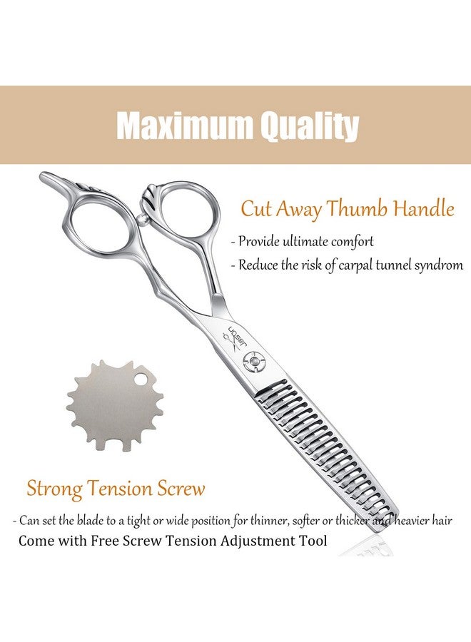 جيسون مقص شعر جيسون 6 بوصات، مقص شعر احترافي مكون من 23 سنًا لتصفيف الشعر وتخفيفه، للحلاقين ومصففي الشعر ومصممي الأزياء، للنساء والرجال، مصنوع من الفولاذ المقاوم للصدأ الياباني 440C - Image 4