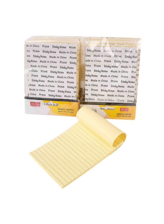 بريما ورق ملاحظات لاصق مسطر مقاس 4×6 بوصة مجموعة 12 بلوك، 100 ورقة لكل بلوك، لاصق قوي يدوم طويلاً، ورق ناعم غير قابل للتلطخ للاستخدام المكتبي والمنزلي - Image 1