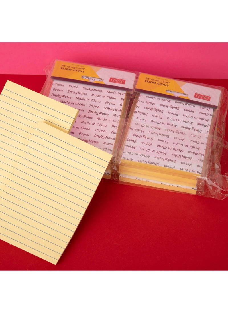 بريما ورق ملاحظات لاصق مسطر مقاس 4×6 بوصة مجموعة 12 بلوك، 100 ورقة لكل بلوك، لاصق قوي يدوم طويلاً، ورق ناعم غير قابل للتلطخ للاستخدام المكتبي والمنزلي - Image 4