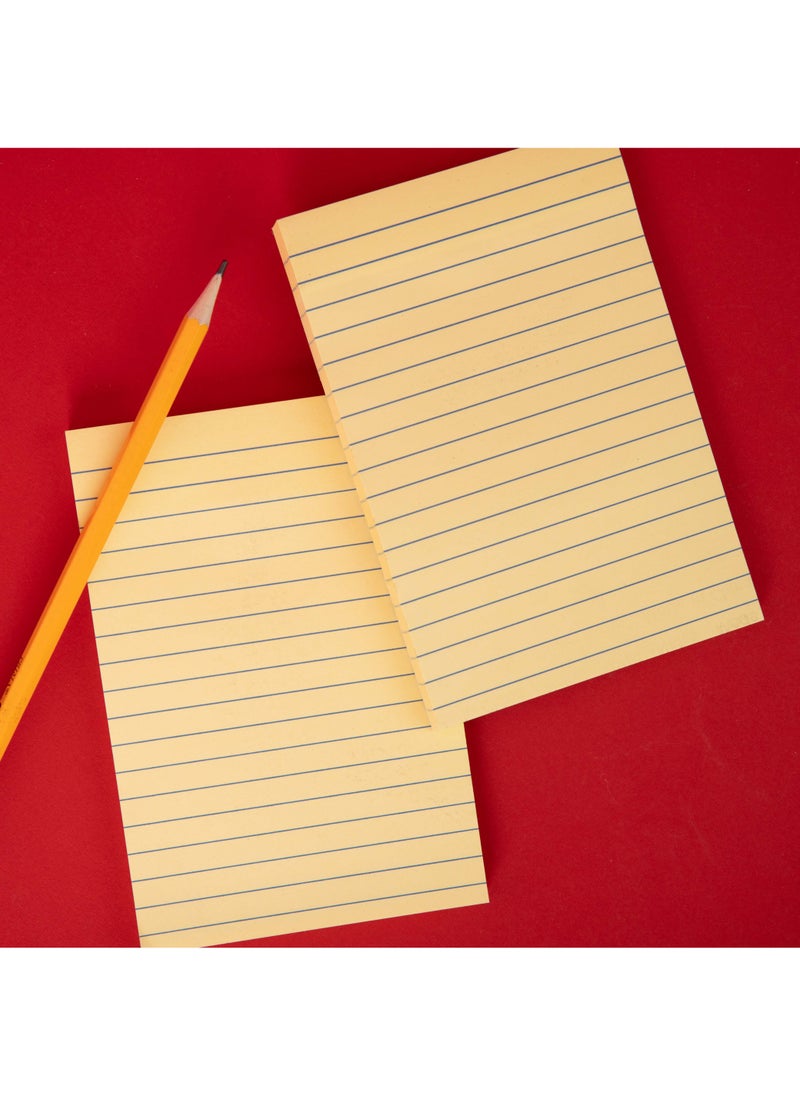 بريما ورق ملاحظات لاصق مسطر مقاس 4×6 بوصة مجموعة 12 بلوك، 100 ورقة لكل بلوك، لاصق قوي يدوم طويلاً، ورق ناعم غير قابل للتلطخ للاستخدام المكتبي والمنزلي - Image 2