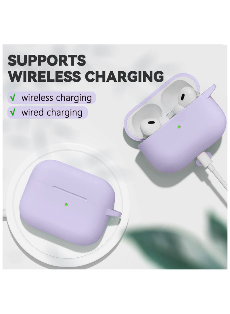 Silicone case for AirPods Pro 3, with detergent kit, women's and men's keychain, suitable for third-generation case gift sports lanyard (purple) - Image 5