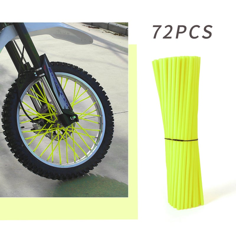 Premium 72Pcs Bike Spoke Covers - Colorful Wheel Protector Sleeves, Durable Plastic Spoke Skins for Mountain Road Bikes Motorcycles  Decoration