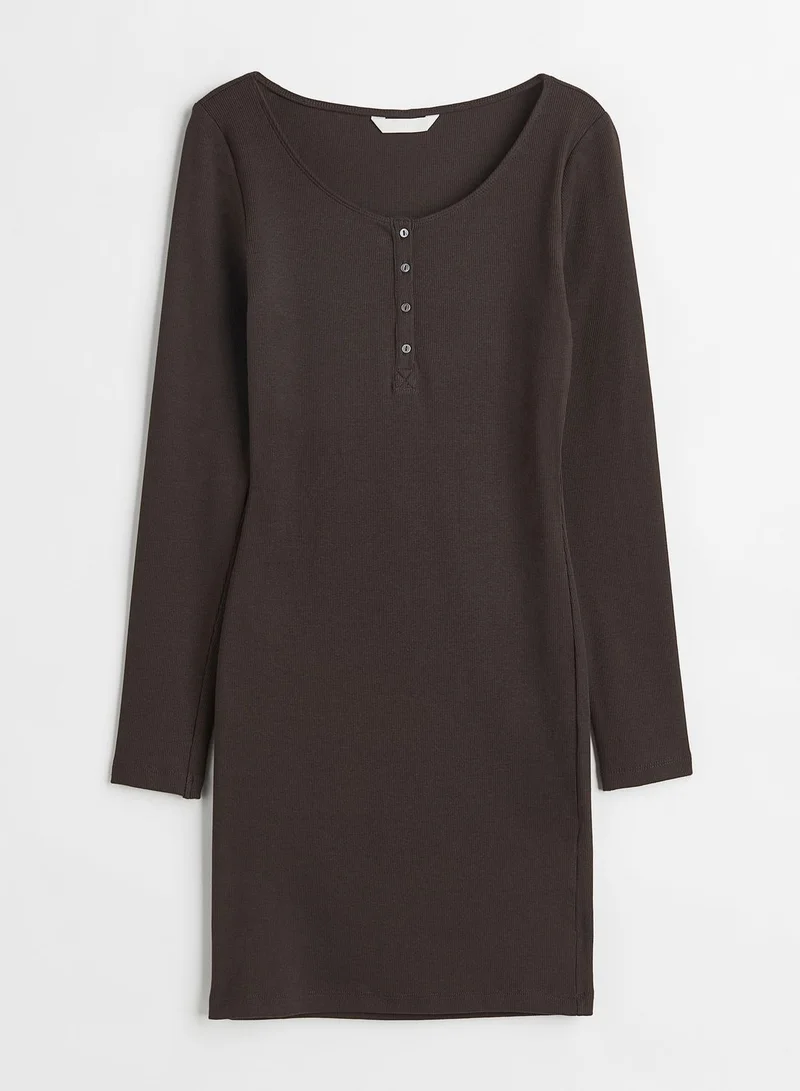 H&M Ribbed Longsleeve Dress