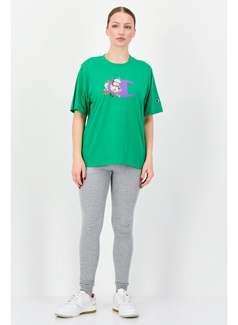 Champion Women Sportswear Fit Short Sleeve Outdoor T-Shirt, Green - Image 4