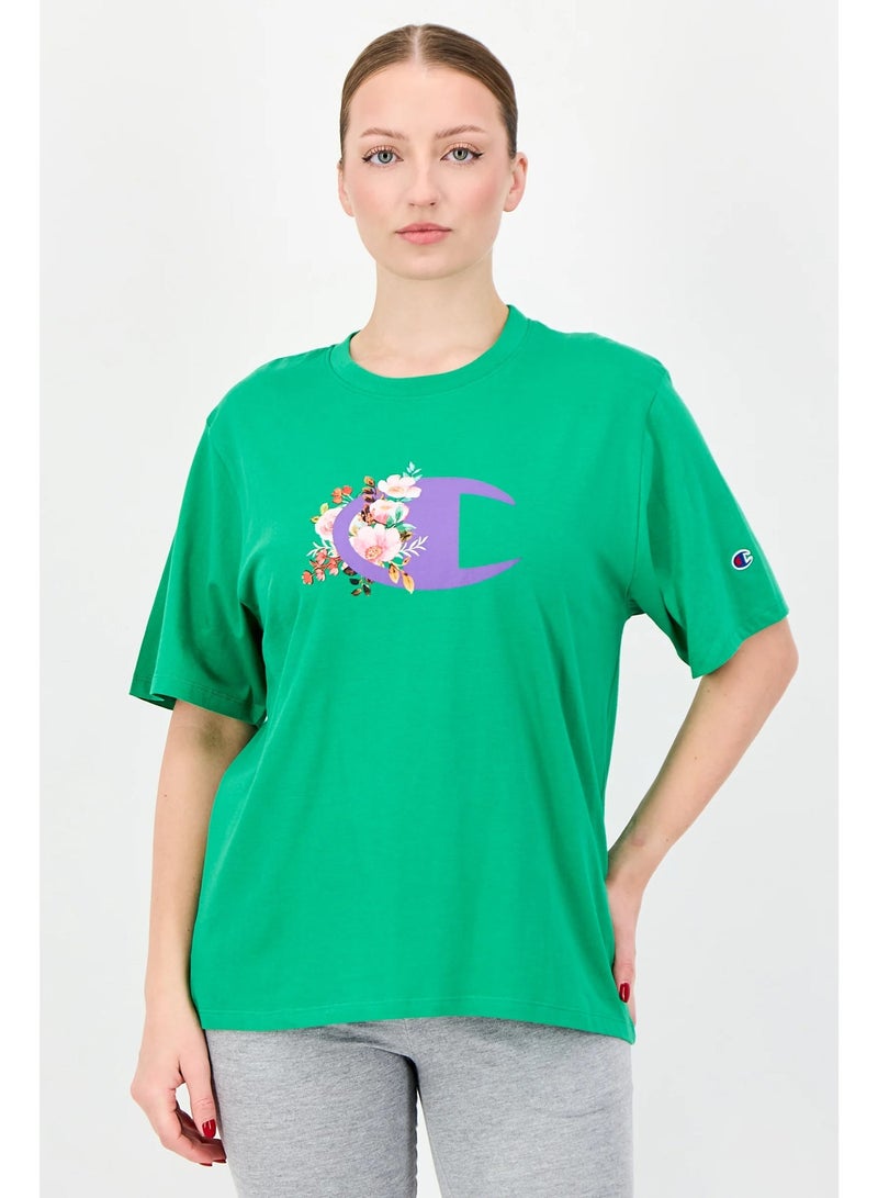 Champion Women Sportswear Fit Short Sleeve Outdoor T-Shirt, Green - Image 1