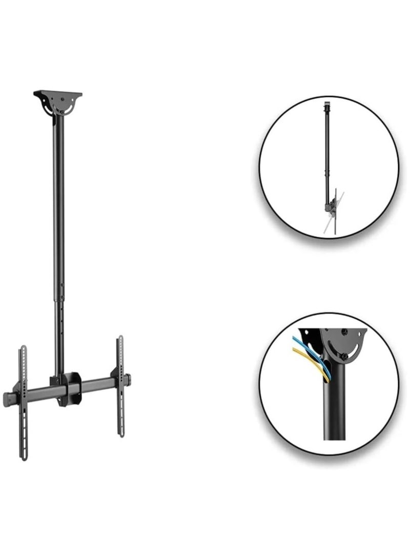 سكيل تك حامل سقف لشاشات LCD LED مقاس 26-75 بوصة، VESA 600x400، قابل للتعديل من 1278 إلى 1778 مم، سعة تحميل 50 كجم - أسود - SH 615C. - Image 4