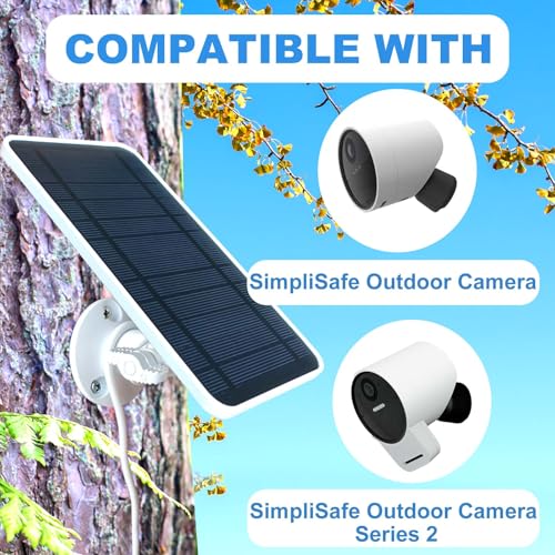 DIANMU لوحة شمسية DIANMU لكاميرا الأمان الخارجية SimpliSafe وسلسلة 2، مع كابل مقاوم للعوامل الجوية بطول 13 قدم وحامل قابل للتعديل من سبائك الألمنيوم (1 عبوة) - Image 5
